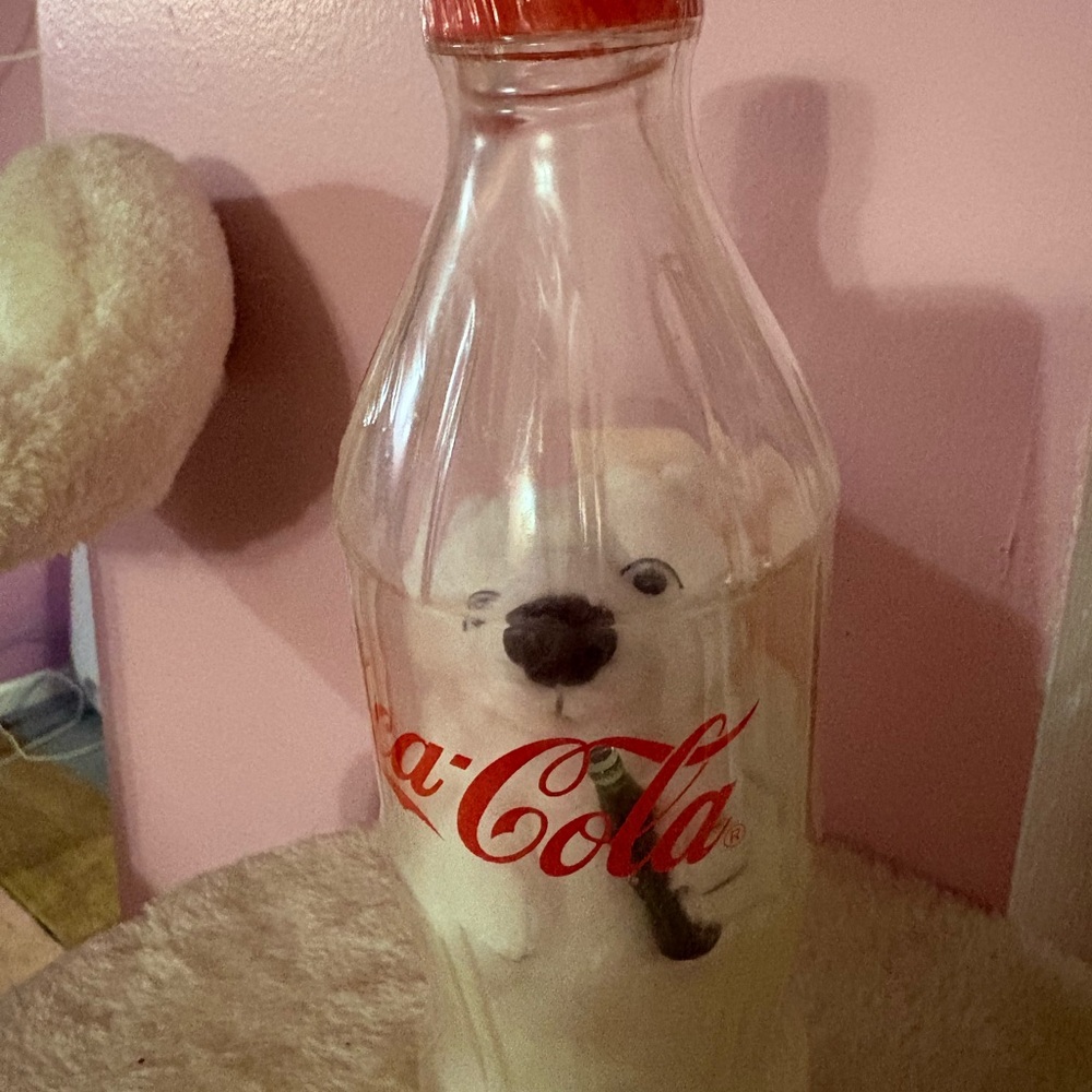 Coca-Cola Bottle with Polar Bear Toy